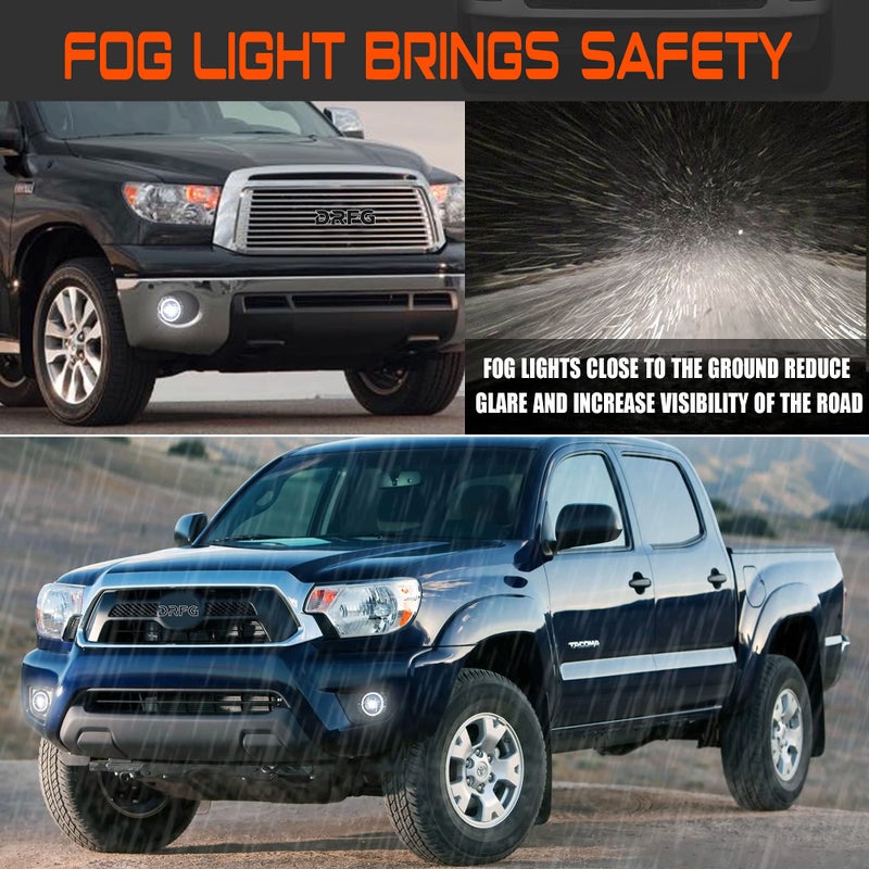 DRFG LED Fog Light Assembly with DRL for Tacoma 2005-2011/ Tundra 2007-2012/ Solara 2004-2006, Bumper Driving Fog lamp Plug and Play 2Pcs Fog Lights - Image 3